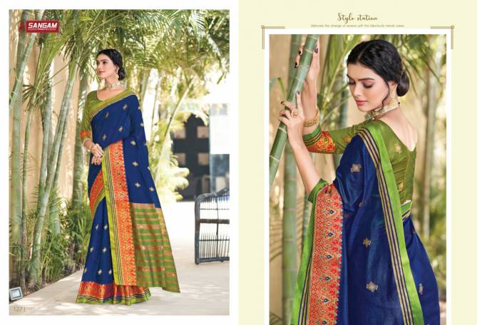 Sangam Geetika Latest Fancy Designer Festive Wear Cotton Printed Saree Collection